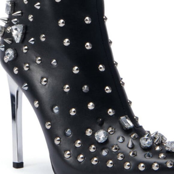 AZALEA WANG " NOTHING BUT GEMS " BLACK STILETTO BOOTIE( BRAND NEW !!!!!!!!!!!!!! - Picture 2 of 8